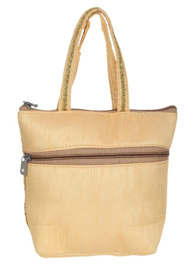 كوبير إندستريز حقيبة يد نسائية/بنات من البوليستر المطرز من شركة كوبر للصناعات، مزودة بمقبض، عبوة من قطعتين (لون كريمي) 54KM4029 - Image 3